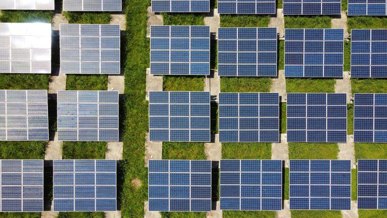 Aerial view of solar panels in Indore, India | LUMENS ELECTRICALS