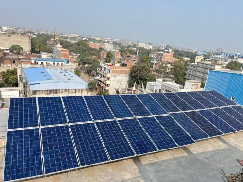 Solar panels installed on rooftop in Indore, India | LUMENS ELECTRICALS