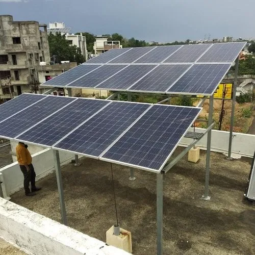 Solar panels installed on rooftop in Indore, India | LUMENS ELECTRICALS